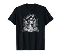 Stampa famigerata pirata femminile Grace O'Malley Distress Maglietta