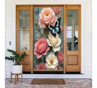 Stampa farfalla rosa n. 207 coperture decorative per porta, decorazioni per interni ed esterni, primavera, estate, autunno, inverno, Halloween, Natale, decorazioni per la casa