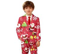 Stampa festiva per bambini che fa sembrare eleganti le ragazze in questa stagione: elegante giacca per feste per servizi fotografici., Colore: rosso, 3-4 Anni