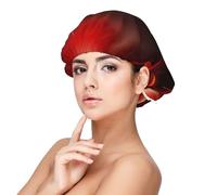 Stampa fiamma rossa,Cuffia da notte in raso per adulti - Cuffia da notte elastica per donna, copricapelli per la notte