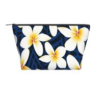 Stampa Fiore di Plumeria Frangipani bianco tropicale, Borsa da toilette Borsa per trucco Borsa per cosmetici Borsa da toilette da viaggio portatile