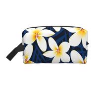 Stampa Fiore di Plumeria Frangipani bianco tropicale, Borsa per il trucco Borsa per cosmetici Borsa da viaggio portatile da viaggio Borsa per trucco Organizer