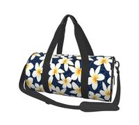 Stampa Fiore di Plumeria Frangipani bianco tropicale, Borsone da viaggio di grande capacità Borsa rotonda Borsa da viaggio sportiva Borsa da viaggio Borsa da fitness