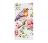 Stampa floreale ad acquerello pettirosso copertura per porta banner 90 x 180 cm striscioni per feste cartello di benvenuto stagionale decorazione verticale porta appeso per portico ingresso