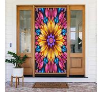 Stampa floreale astratta n. 528 coperture decorative per porte, striscione per interni ed esterni, primavera, estate, autunno, inverno, Halloween, Natale, decorazioni per la casa