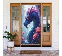 Stampa floreale rosa dragone n. 222 coperture decorative per porta, decorazioni per interni ed esterni, primavera, estate, autunno, inverno, Halloween, Natale, decorazioni per la casa