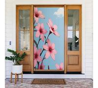 Stampa floreale rosa n. 158 coperture decorative per porta, decorazioni per interni ed esterni, primavera, estate, autunno, inverno, Halloween, Natale, decorazioni per la casa