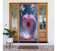 Stampa floreale rosa n. 451 coperture decorative per porta, decorazioni per interni ed esterni, primavera, estate, autunno, inverno, Halloween, Natale, decorazioni per la casa