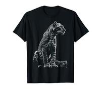 Stampa fotografica leopardata ritratto amante degli animali arte leopardo Maglietta