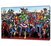 Stampa fotografica su tela con personaggi dei supereroi della Super HEros 76x 50 cm) -18 mm di profondità