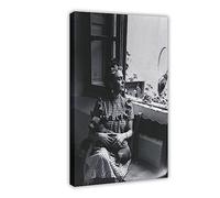 Stampa fotografica vintage di Frida Kahlo, stampa fotografica di Frida Kahlo, poster iconici, poster su tela, decorazione artistica da parete, per soggiorno, camera da letto, stile cornice
