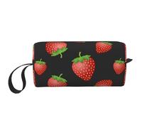 Stampa fragola rosa fragola, Borsa per il trucco Borsa per cosmetici Borsa da toilette da viaggio portatile Borsa per trucco Organizer
