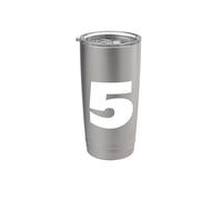 Stampa frontale della squadra sportiva numero 5 Five Compleanno abbinato Bicchiere termico in acciaio inox doppia parete