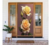 Stampa gialla rosa n. 612 coperture decorative per porte, striscione per interni ed esterni, primavera, estate, autunno, inverno, Halloween, Natale, decorazioni per la casa