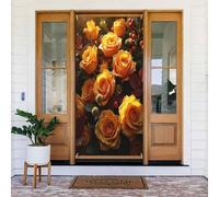 Stampa gialla rosa n. 998 coperture decorative per porte, striscione per interni ed esterni, primavera, estate, autunno, inverno, Halloween, Natale, decorazioni per la casa