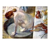 Stampa giclée su tela di qualità museale - Donna che lava nella vasca da Degas - 127 x 101 cm | Inchiostri d'archivio su tela di policotone | Perfetto per soggiorno, camera da letto o parete della