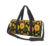 Stampa girasole nera, Borsone da viaggio di grande capacità Borsa rotonda Borsa da viaggio sportiva Borsa da viaggio Borsa da fitness
