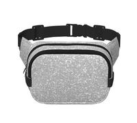 Stampa glitter argento scintillante finto, Marsupio quadrato a doppio strato, borsa da viaggio, marsupio casual
