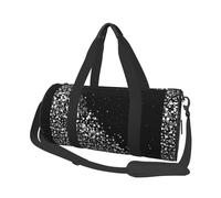 Stampa glitter bianco nero, Borsone da viaggio di grande capacità Borsa rotonda Borsa da viaggio sportiva Borsa da viaggio Borsa da fitness