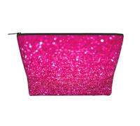 Stampa glitter rosa, Borsa da toilette Borsa per trucco Borsa per cosmetici Borsa da toilette da viaggio portatile