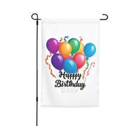 Stampa Happy Birthday Versatile ed elegante bandiera da giardino per tutte le stagioni Outdoor Yard Decor Portici Giardini