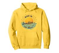 Stampa High on Sunshine And Music Summer Vibes Felpa con Cappuccio, Unisex per Adulti, Limone, XL
