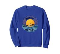 Stampa High on Sunshine And Music Summer Vibes Felpa, Unisex per Adulti, Blu Reale, S