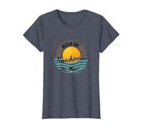 Stampa High on Sunshine And Music Summer Vibes Maglietta, Donna, Pervinca, XXL