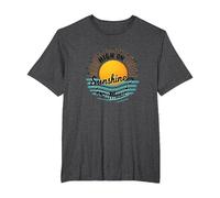 Stampa High on Sunshine And Music Summer Vibes Maglietta, Uomo Taglie Grandi, Grigio Scuro, 2X Tall