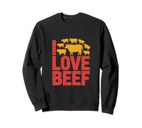 Stampa I Love Beef Cattle Fanatics Felpa