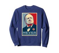 Stampa iconica di Winston Churchill Never Surrender Felpa