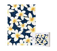 Stampa il puzzle in legno da 300 pezzi con fiore di frangipane bianco tropicale e plumeria per il divertimento della famiglia degli adulti