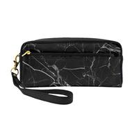 Stampa in marmo bianco nero, Borsa per il trucco Borsa per cosmetici Borsa da viaggio portatile da toilette Astuccio in pelle per donne e ragazze