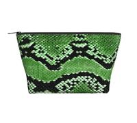 Stampa in pelle di serpente verde, Borsa da toilette Borsa per trucco Borsa per cosmetici Borsa da toilette da viaggio portatile