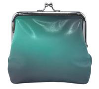 Stampa In Pelle Portamonete Delle Donne Bacio Blocco di Colore Verde Scuro Gradiente Glow Card Change Borsa per la Moneta, Gradiente di colore verde scuro Glow, classico