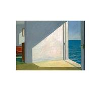 Stampa in Poster o Tela Canvas 100% QUALITà ITALIA - Hopper - Stanze sul mare - effetto Dipinto Idea Regalo Casa quadro cucina stanza da letto soggiorno (POSTER, 40X55 CM)