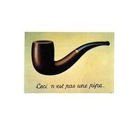 Stampa in Poster o Tela Canvas 100% QUALITà ITALIA - Magritte - Ceci n'est pas una pipe l'inganno - effetto Dipinto Idea Regalo Casa quadro cucina stanza da letto soggiorno (TELA CANVAS, 80X120 CM)
