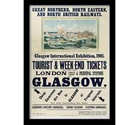 Stampa Internazionale Piramide Artistica con Cornice, con Motivo da Glasgow e Inglese del Testo A3