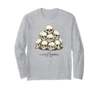 Stampa invecchiata con Teschi per luci, Motivo: Le catacombe di Parigi Maglia a Manica