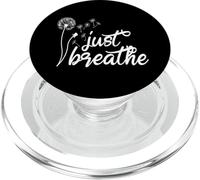 Stampa ispiratrice a forma di tarassaco con lettere «Just Breathe» PopSockets PopGrip per MagSafe