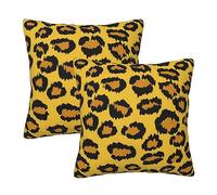 Stampa Leopardata 2 Pezzi Federa Cuscino Interessante Copricuscini Microfibra Fodere per Cuscini per Letto Casa Camera da Letto 45X45Cm