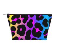 Stampa leopardata al neon, Borsa da toilette Borsa per trucco Borsa per cosmetici Borsa da toilette da viaggio portatile