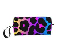 Stampa leopardata al neon, Borsa per il trucco Borsa per cosmetici Borsa da toilette da viaggio portatile Borsa per trucco Organizer