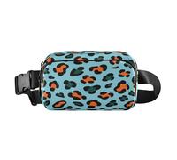Stampa leopardata arancione ciano blu alla moda marsupio borsa a tracolla per piccoli uomini d'affari resistente all'acqua con cinghia regolabile per viaggi palestra lavoro bolsa de cintura para