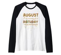 Stampa Leopardata August Is My Birthday Yes The Whole Month Maglia con Maniche Raglan