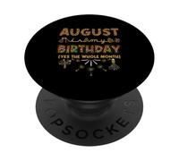 Stampa leopardata August Is My Birthday Yes The Whole Month PopSockets PopGrip Adesivo