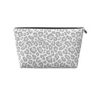 Stampa leopardata bianca grigia, Borsa da toilette Borsa per trucco Borsa per cosmetici Borsa da toilette da viaggio portatile