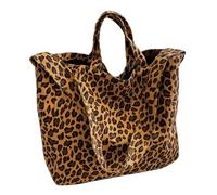 Stampa leopardata, borsa ghepardo, borsa tote con stampa leopardata, borsa a tracolla, borsa tote jacquard, regali ghepardo per le donne, Marrone, Large