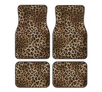 Stampa leopardata classica,Set di 4 tappetini per auto,Tappetini per veicoli,Tappetini antiscivolo per auto