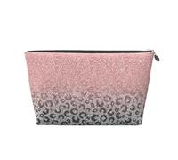 Stampa leopardata con glitter argento oro rosa, Borsa da toilette Borsa per trucco Borsa per cosmetici Borsa da toilette da viaggio portatile